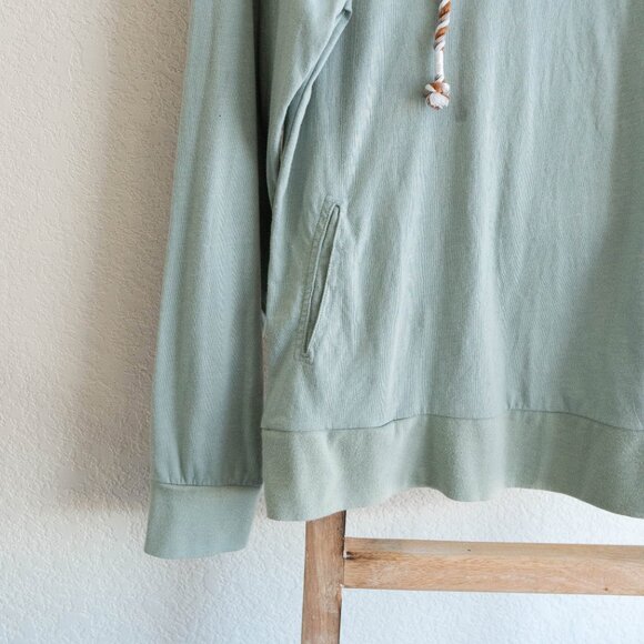 BKE Buckle Sage Mint Hoodie Sz Medium Twisted Rope Drawstrings Kangaroo Pocket - Picture 7 of 12